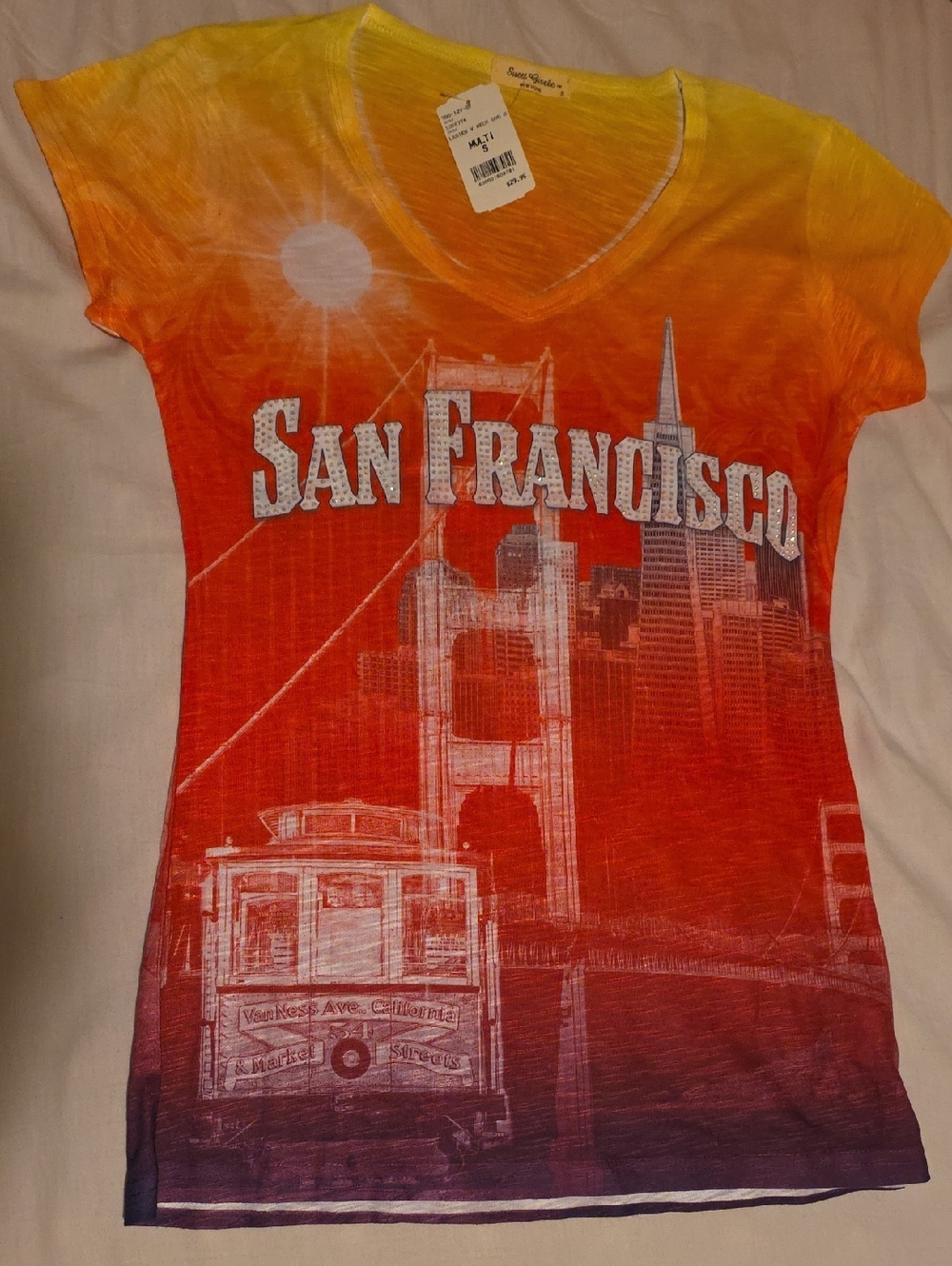 San Francisco Gradient Graphic Tee - Yellow Orange Red by Avenue